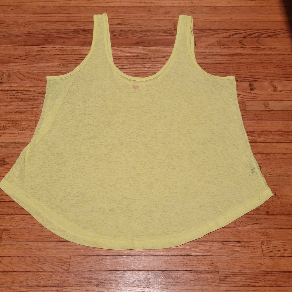 Torrid, bright yellow burnout workout tank top, size 2
